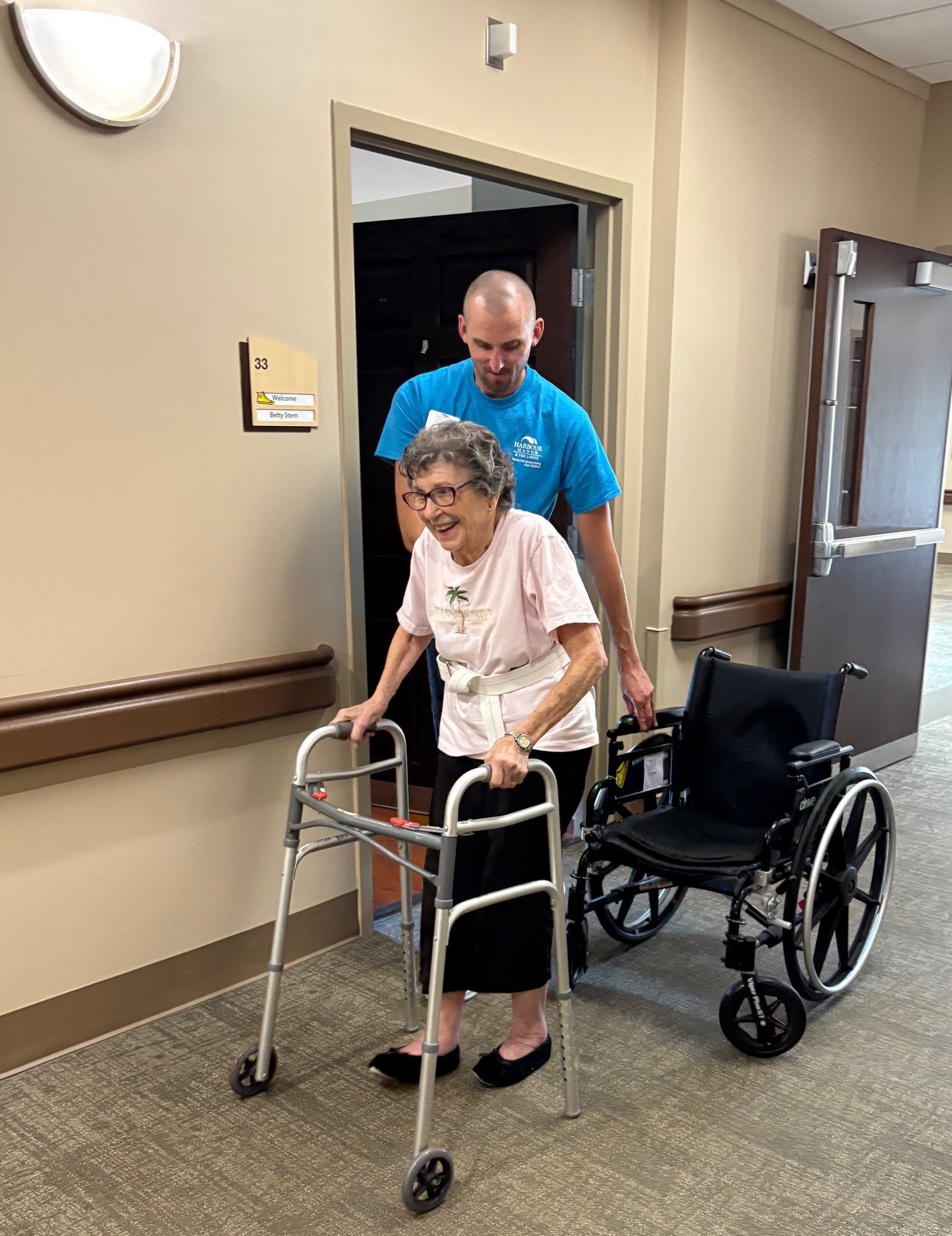 Betty walking the halls