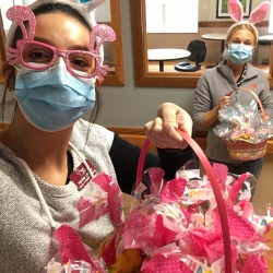 Staff With gift baskets