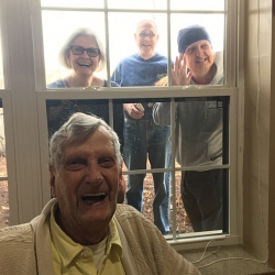 Residents making window visits