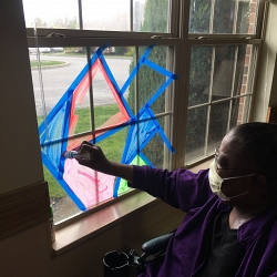 Beautiful window art by resident